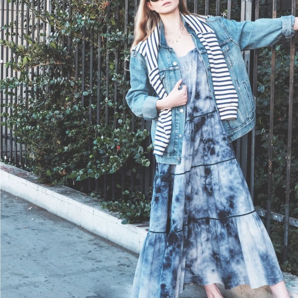 Love woo Blue Tie-Dye Maxi Dress London dress